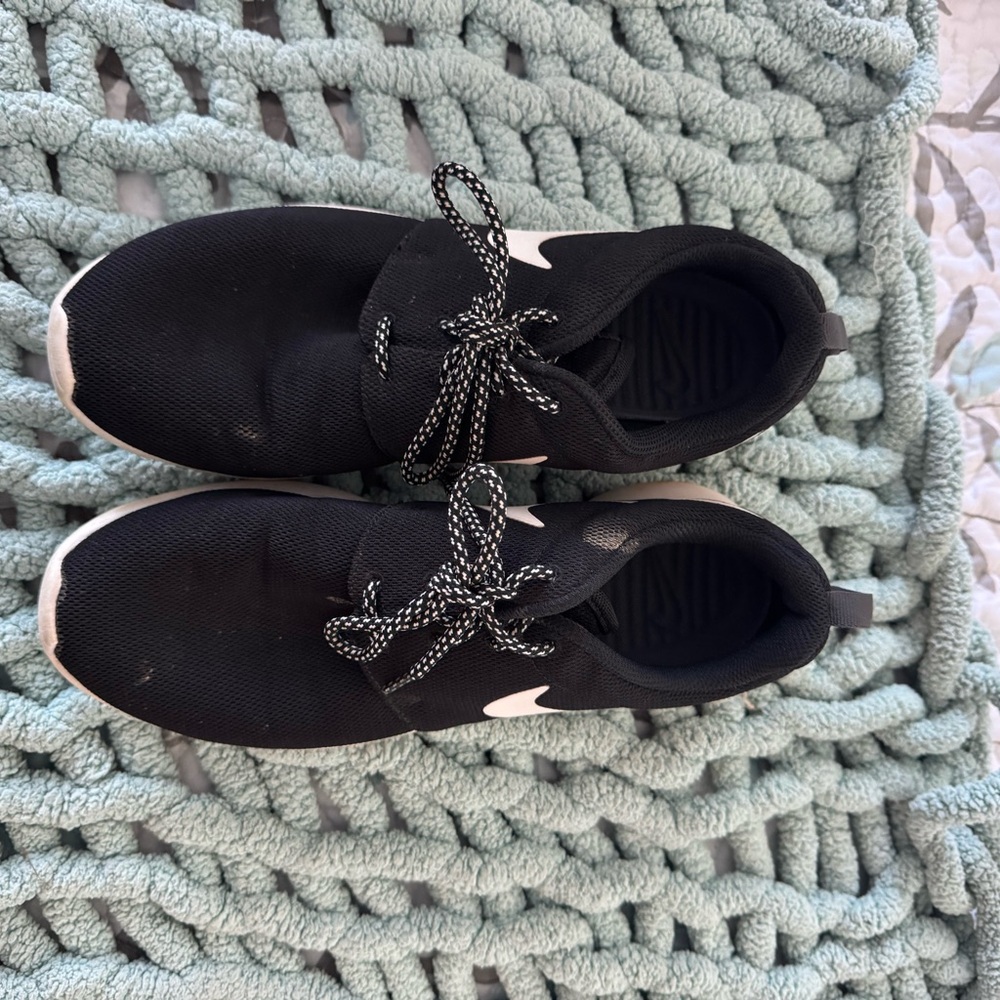 Black Sneakers with White Details